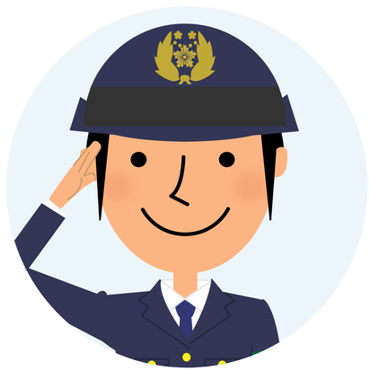 交通違反取締をする警察のイラスト